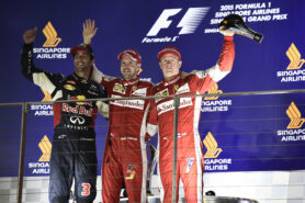 2015 Singapore podium: 1. Vettel 2. Ricciardo 3. Raikkonen