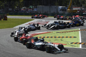 All F1 cas driving real close in the first chicane (Italy 2015)
