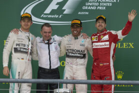 2015 US F1 GP podium: 1. Hamilton 2. Rosberg 3. Vettel