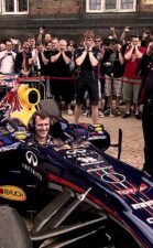 David Coulthard And The Red Bull Running Showcar Do Denmark
