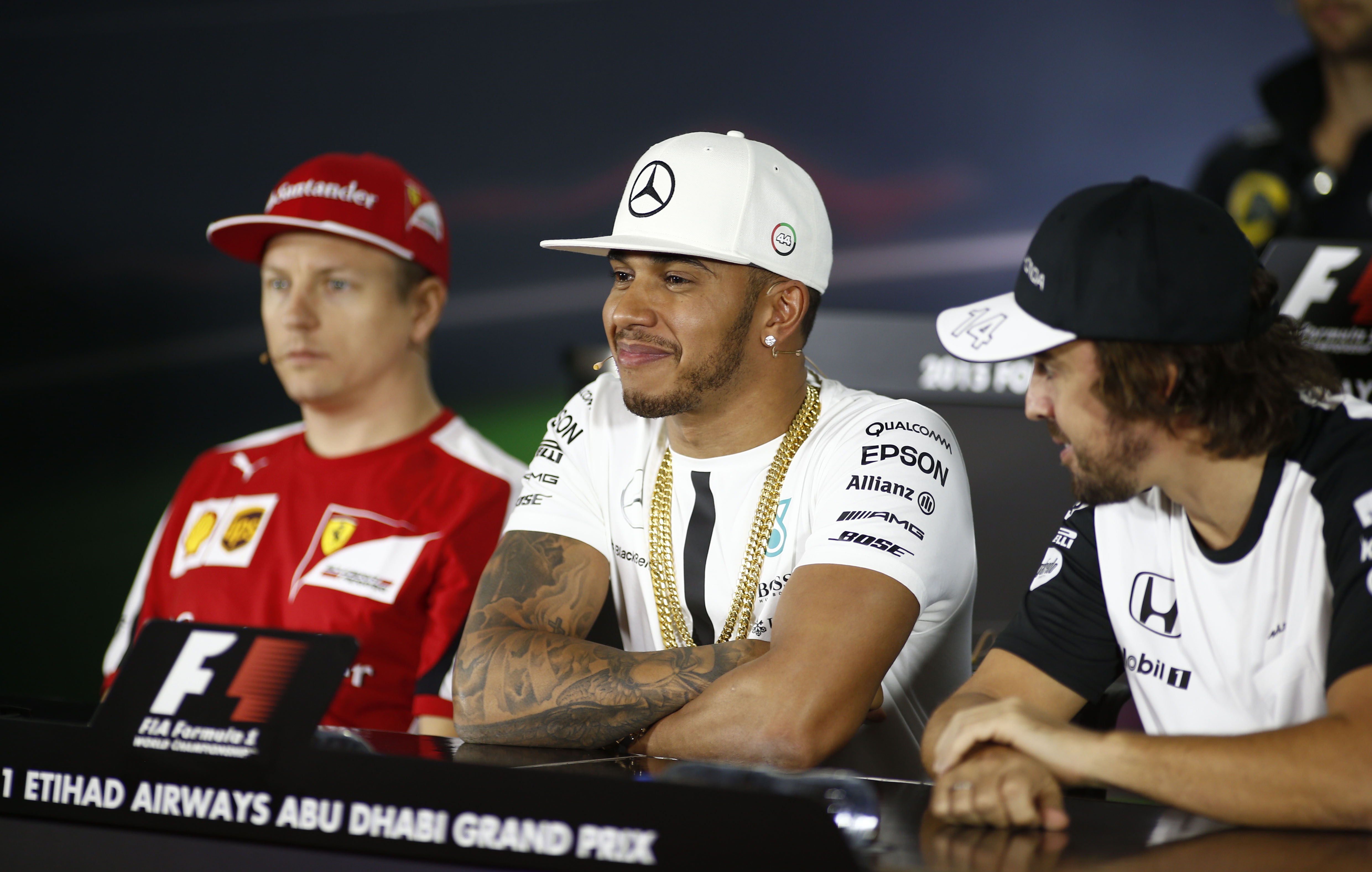 Kimi Räikkönen, Lewis Hamilton und Fernando Alonso