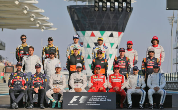 Pirelli 'delighted' to talk tyres with F1 drivers 1 The drivers' end of 2015 F1 season group photograph