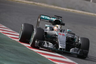 Lewis Hamilton driviing the Mercedes W07