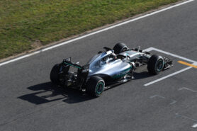Lewis Hamilton driving the Mercedes W07