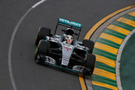 Lewis Hamilton driving the Mercedes W07
