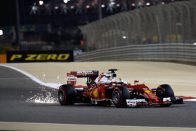 Sebastian Vettel sparkling in his Ferrari SF16-H