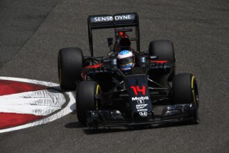 Fernando Alonso on track in his McLaren MP4-31