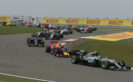 First corner after the start of the 2016 Chinese F1 GP