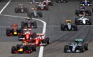 Going into 1st corner after the start of the 2016 Chinese F1 GP