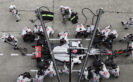 Romain Grosjean, Haas VF-16 doing a pit stop