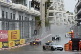 Race starts behind the safety car