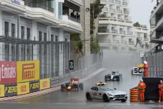 Race starts behind the safety car
