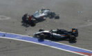 Esteban Guitierez (Haas) and Nico Hulkenberg (Force India) crashed
