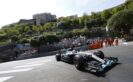 Lewis Hamilton driving his Mercedes W07 at Monaco