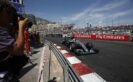 Lewis Hamilton driving his Mercedes W07 at Monaco