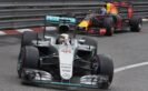 Lewis Hamilton drives his Mercedes W07 at Monaco