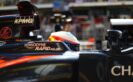 Fernando Alonso in the pit lane.