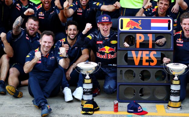 Lauda: Verstappen 'talent of the century' 1 Max Verstappen celebrates his first F1 win with Daniel Ricciardo of Australia and Red Bull Racing Team