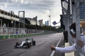 Nico Rosberg wins in his Mercedes W07 the first ever European F1 GP at Baku