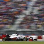 Romain Grosjean pilotant son Haas VF-16 au Canada