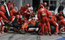 Hungarian GP F1/2016, Kimi Räikkönen in his Ferrari SF16-H, Pit Stop.