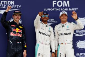 2016 British GP top 3 qualifiers: 1. Hamilton 2. Rosberg 3. Verstappen