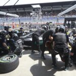 Boxenstopp Mercedes W07 / Mercedes V6 Turbo beim österreichischen GP