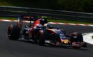 Carlos Sainz driving the (55) Scuderia Toro Rosso STR11 Ferrari 060/5 turbo on track during the Formula One Grand Prix of Hungary 2016.