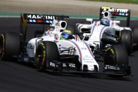 Felipe Massa, Williams FW38 Mercedes, leads Valtteri Bottas, Williams FW38 Mercedes. Hungarian GP F1/2016.
