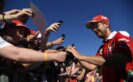 Sebastian Vettel wit Fans at GP BELGIUM F1/2016