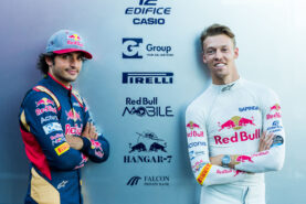 SPA, BELGIUM F1/2016: Carlos Sainz with Daniil Kyvat both of Scuderia Toro Rosso during previews.
