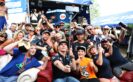 SPA, BELGIUM F1/2016: Max Verstappen of Red Bull Racing takes a selfie with a crowd of fans after practice.