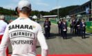 Nico Hulkenberg (GER) Sahara Force India F1 as the grid observes the national anthem. Belgian Grand Prix 2016.