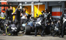 Nico Hulkenberg (GER) Sahara Force India F1 VJM09 makes a pit stop. Belgian Grand Prix 2016