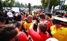 MONZA, ITALY F1/2016 Daniel Ricciardo of Red Bull Racing is swamped by fans.