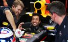 MONZA, ITALY F1/2016: Daniel Ricciardo of Red Bull Racing takes a selfie in the garage.