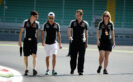 Sergio Perez Sahara Force India F1 VJM09 walks the circuit with the team. Monza-Italian Grand Prix 2016.