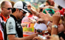 Sergio Perez Sahara Force India F1 signs autographs for the fans. Monza-Italian Grand Prix 2016.