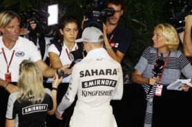 Nico Hulkenberg Sahara Force India F1 with the media. Singapore Grand Prix F1/2016