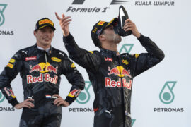 Redbull Racing Team Daniel Ricciardo and Max Vertsappen Malaysia GP F1/2016
