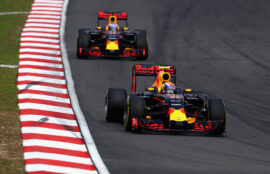 Red Bull: F1 Drivers Race preview Abu Dhabi GP 2016 3 Max Verstappen leads Daniel Ricciardo during the Malaysia Formula One Grand Prix at Sepang Circuit 2016