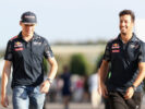 Daniel Ricciardo and Max Verstappen walk in the Paddock during previews ahead of the Formula One Grand Prix of Japan 2016
