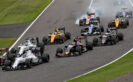 Back of the grid going into 1st corner af the start of the 2016 Japanese Formula 1 Grand Prix