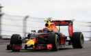 Max Verstappen of the Netherlands driving the (33) Red Bull Racing Red Bull-TAG Heuer RB12 TAG Heuer on track during the United States Formula One Grand Prix 2016.