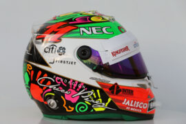 2016 Sergio Perez helmet Mexican Grand Prix
