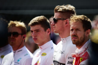 Nico Hulkenberg (GER) Sahara Force India F1 as the grid observes the national anthem. Mexican Grand Prix 2016