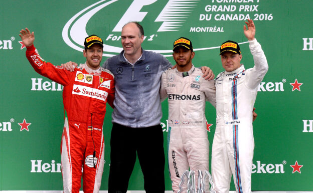 Race results 2016 Canadian F1 Grand Prix 1 1. Lewis Hamilton 2. Sebastian Vettel 3.Valtteri Bottas GP CANADA F1/2016