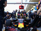 The Red Bull Racing team practice pit stops during practice for the Formula One Grand Prix of Brazil at Autodromo Jose Carlos Pace 2016