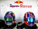 Scuderia Toro Rosso drivers helmets during practice for the Formula One Grand Prix of Brazil at Autodromo Jose Carlos Pace 2016