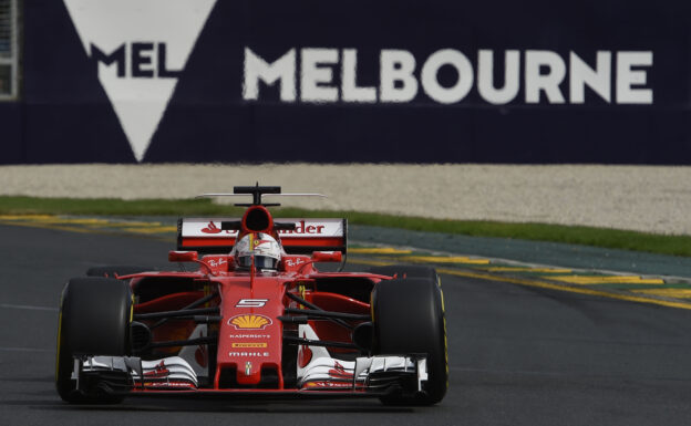 Race Results 2017 Australian F1 Grand Prix 1 Sebastian Vettel racing the Ferrari SF70H on Albert Park, Melbourne, Australia